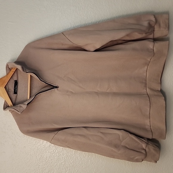Trendy Queen Amazon 1/4 Zip Sweatshirt Khaki - Picture 3 of 12